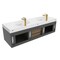 Castello Usa Thames 60-inch Black Vanity Set with White Top and Gold Handles CB-MC-60BLK-GLD-20146-WH - alternate 4